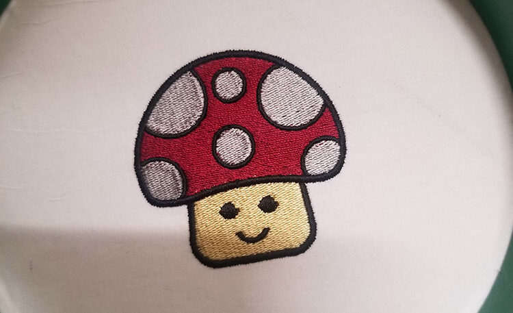 Mushroom Embroidery Digitzing into DST PES EMB files